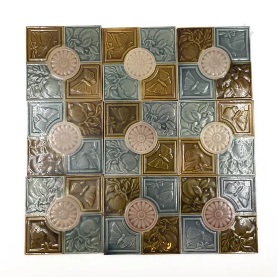 Nine Glazed Decorative Tiles
