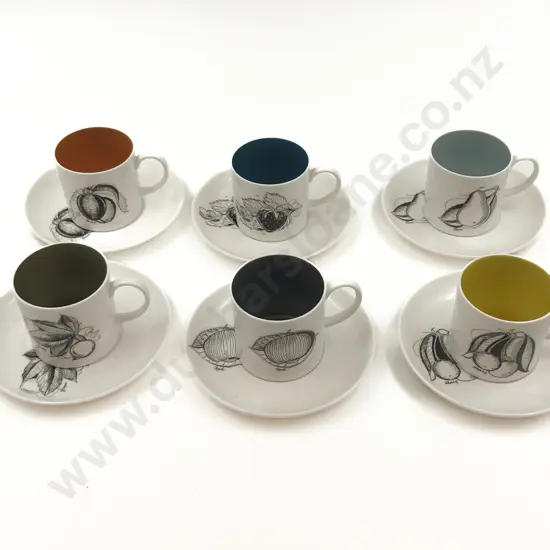 Set of Six Susie Cooper Cup & Saucers
