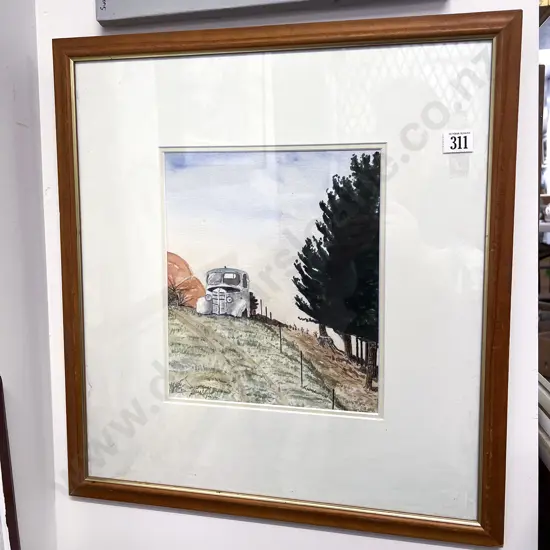 J. Spinet - Farm Landscape - Watercolour