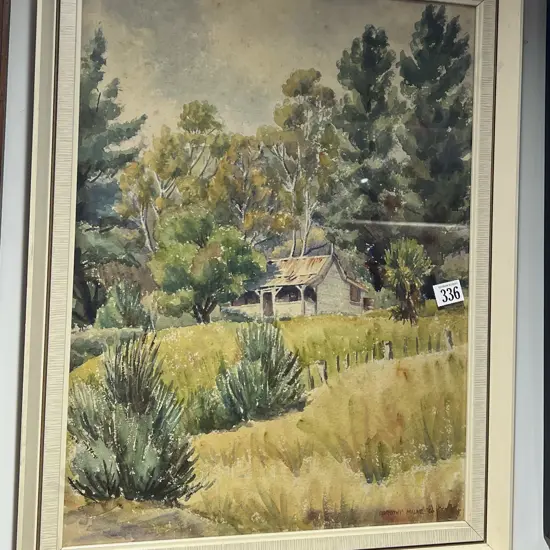 Dorothy Milne - Cottage Bush Scene - W/C