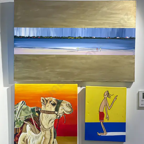 Steven McKay Acrylic on Canvas Together with Two Assorted Oil on Canvas Works