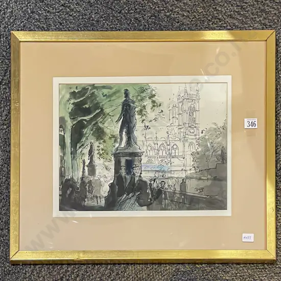 Indistinctly Signed - Townscape/Architectural Study - W/C