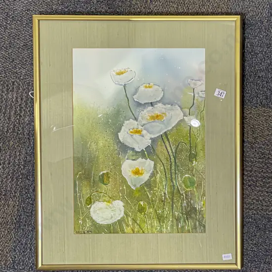 M. Hogg - Iceland Poppies II - W/C on Paper