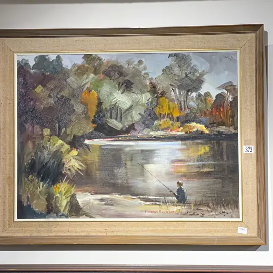 Florence M. Luxford - Calm Waters Taupo - Oil on Board