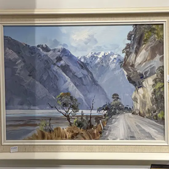 Aston Greathead - Near Halfway Bluff-Haast Pass - Oil on Board
