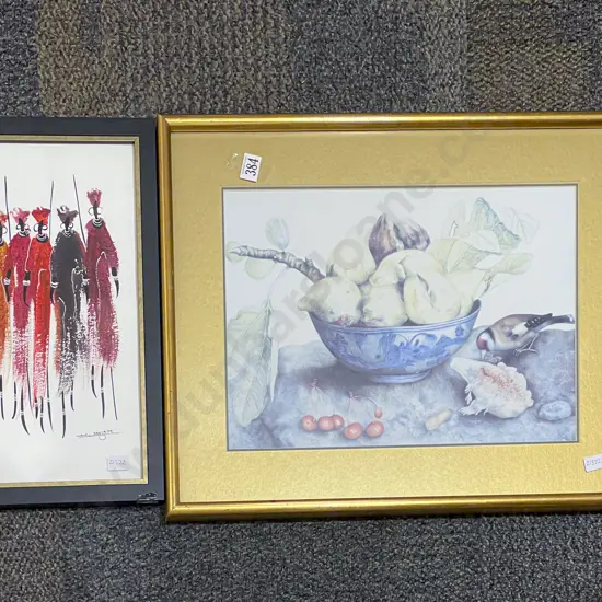 African W/C Together with Still Life Print