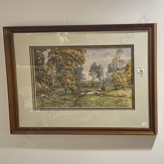 A A Prout - Rural Landscape with Stone Bridge - Watercolour