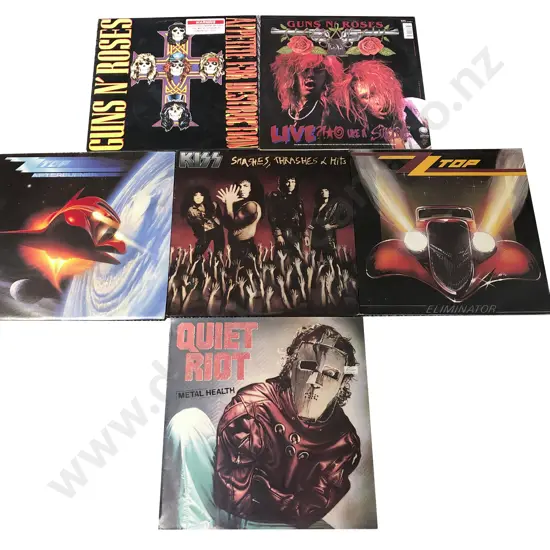 Six Assorted Vinyl Records Including Guns N' Roses