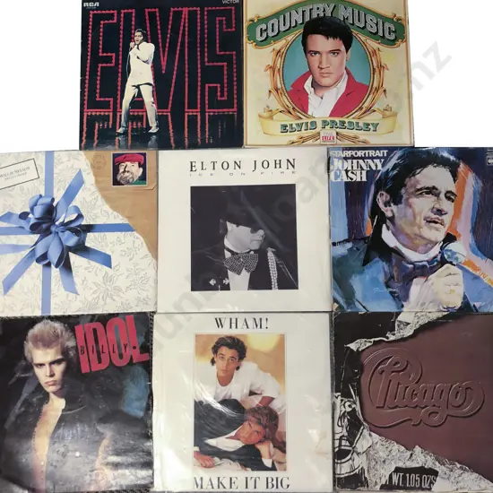 Quantity of Assorted Vinyl Records Including Johnny Cash