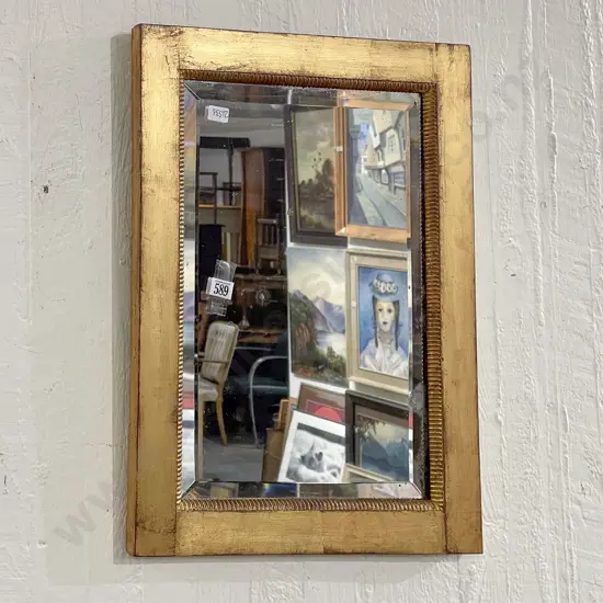 Gilt Painted Bevel Edged Wall Mirror