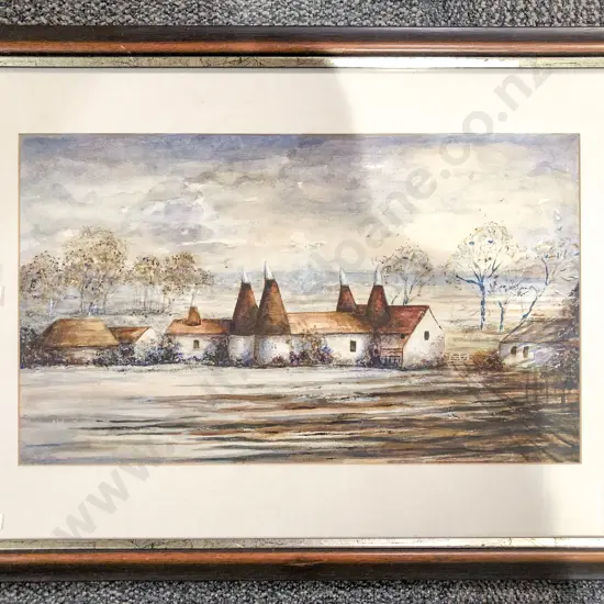 V. Fieldes - Kentish Winter - W/C and Pastel