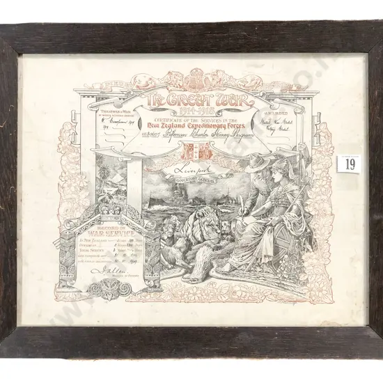The Great War 1914-1918 - Service Certificate