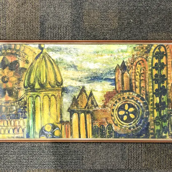 S. Siddell - Rooftop View - Textured Oil Work