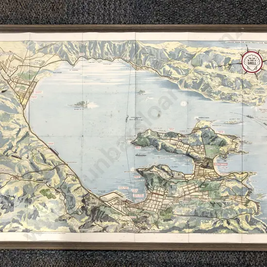 Vintage "Shell" Coloured Map of Wellington
