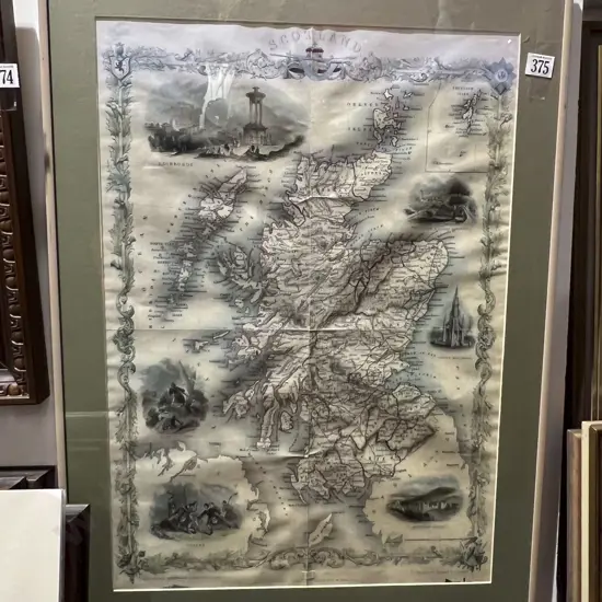 Vintage Reproduction Map of Scotland