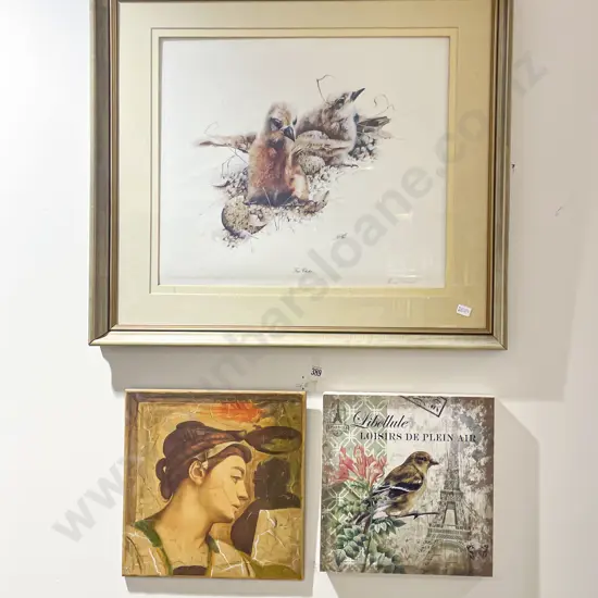 Bruce Harvey "Ten Chicks" Print with Other Decorative Print and Tile