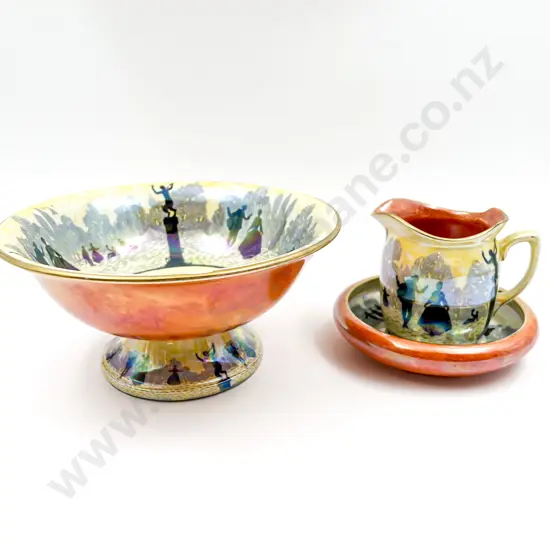 3pces Grimwades Byzanta Ware Watteau Pattern