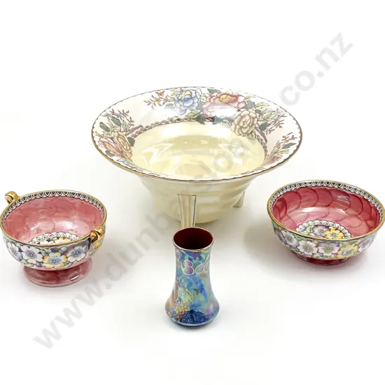 Three Assorted Maling Bowl/Dishes and Grimwades Posy Vase