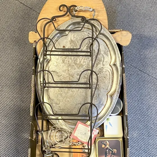 Box of Assorted Including S/P Tray with Coasters and Plate Racks Etc