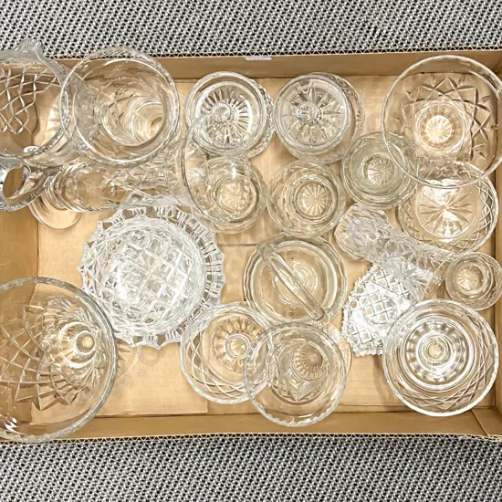 Box of Assorted Crystal and Glassware