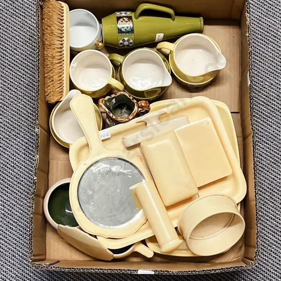 Box of Assorted Carltonware and Vintage Vanity Items