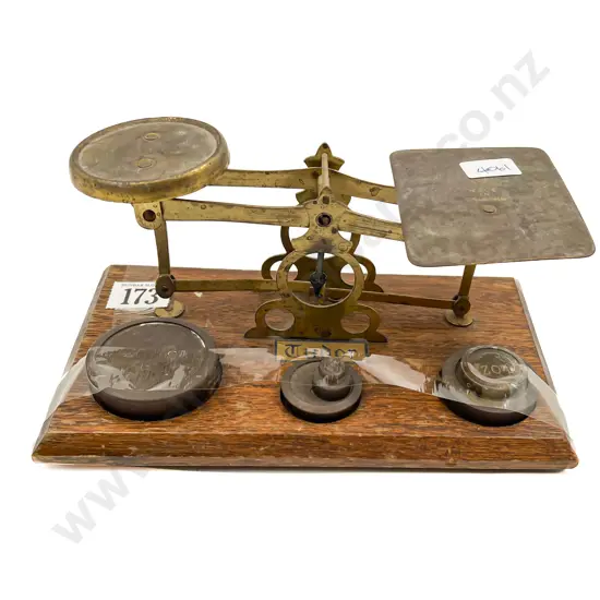 Postal Scale and Weights Together with NSW Desk Stand