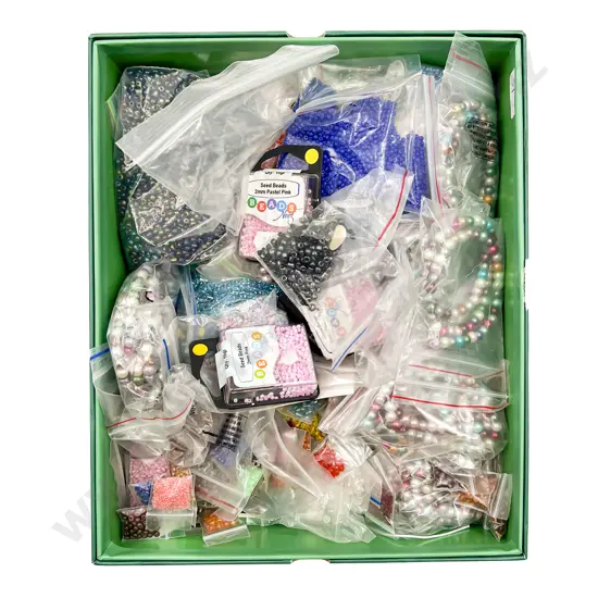 Box Qty of Assorted Beads Etc
