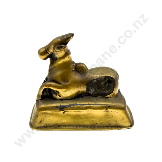 Brass Seated Rajasthani Bull Ornament