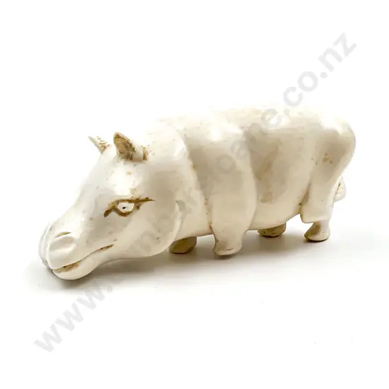 Carved Ivory Hippopotamus