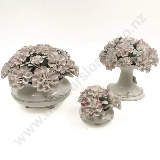 Three Various RD "Carnation" Floral Ornaments