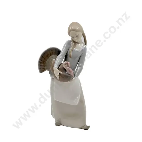 Lladro Figure Girl with Turkey