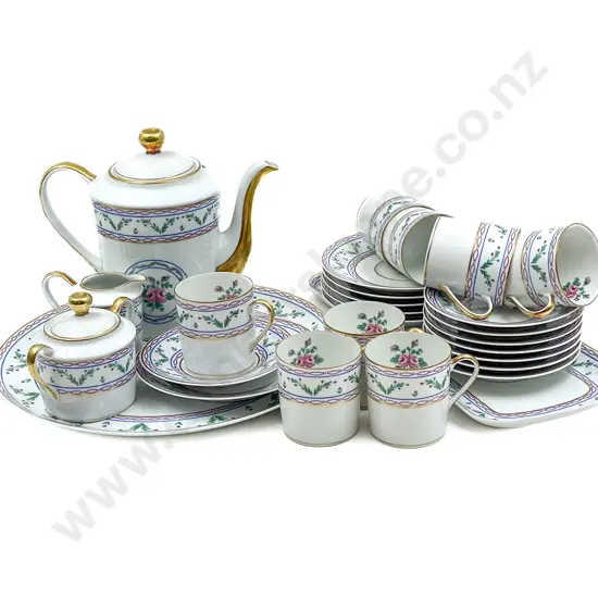Limoges "Pompadour" Pattern Coffee Set etc