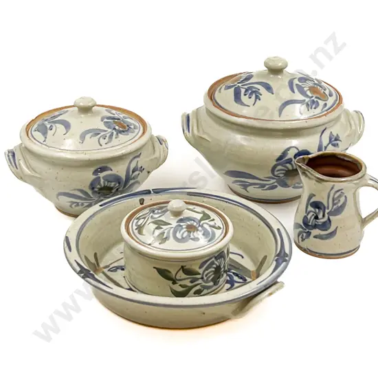 Five Pieces of Assorted Glazed Stoneware incl Casserole Dishes etc