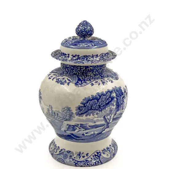 Spode Blue & White Vase & Cover