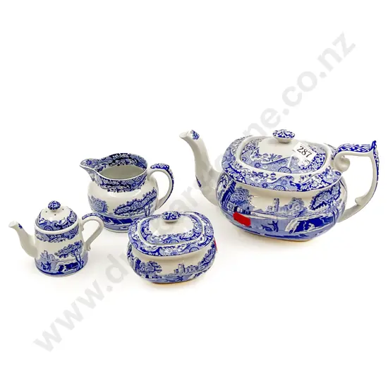 Four Pieces of Blue & White Spode
