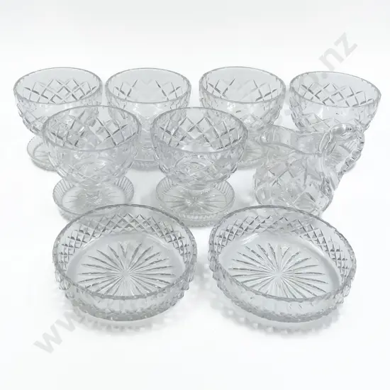 Nine Pieces of Assorted Crystal