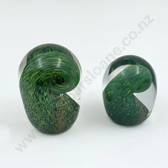 Graduated Pair of Art Glass Paperweights