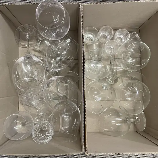 Two Boxes of Assorted Glassware