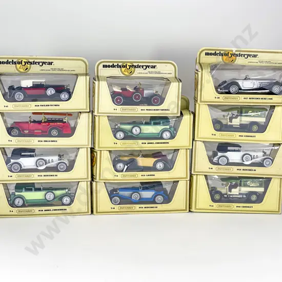 12 Matchbox Models of Yesteryear Yellow Boxed Vintage Car Models