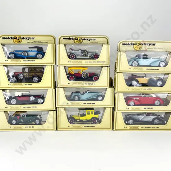 12 Matchbox Models of Yesteryear Yellow Boxed Vintage Car Models