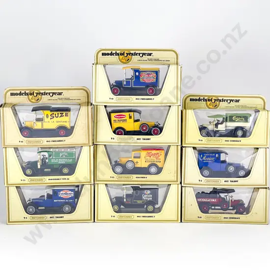10 Matchbox Models of Yesteryear Yellow Boxed Advertising Models