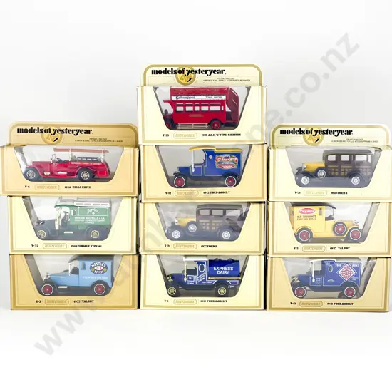 10 Matchbox Models of Yesteryear Window Yellow Boxed