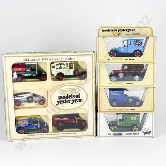 4 Matchbox Models of Yesteryear Window Yellow Boxed and 1982 Ltd Ed Pack