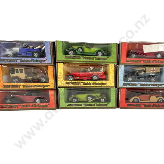 9 Matchbox Models of Yesteryear Window Woodgrain Boxed