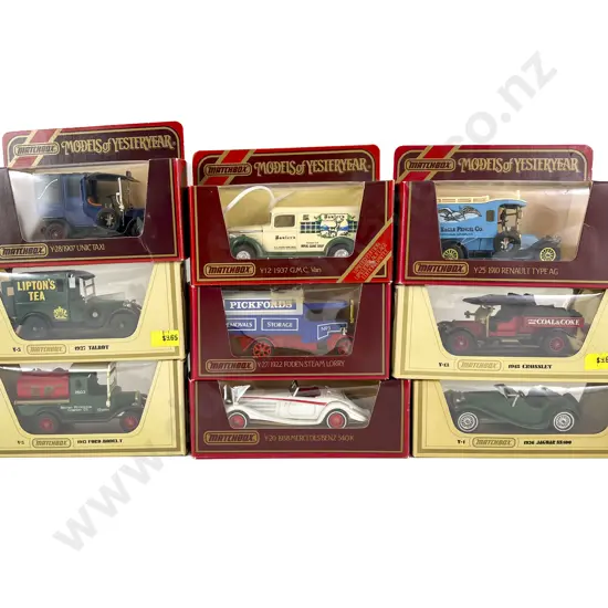 9 Matchbox Models of Yesteryear Window Red and Yellow Boxed