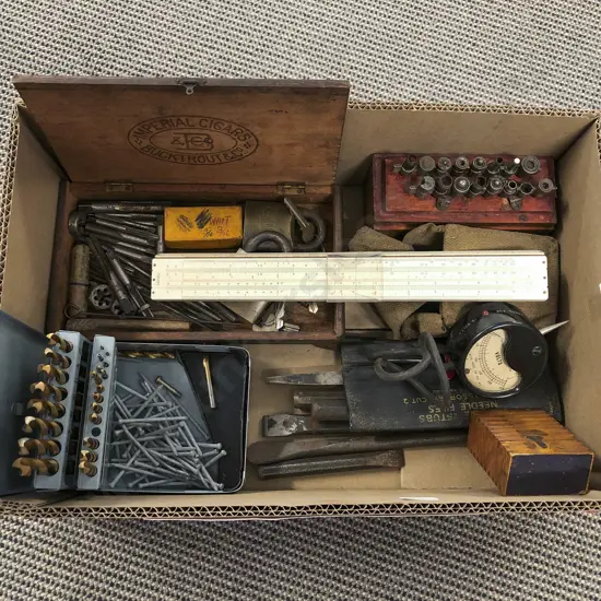 Box of Assorted Vintage Tools