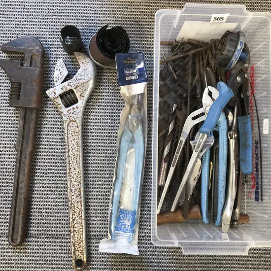 Box of Assorted Vintage Tools etc