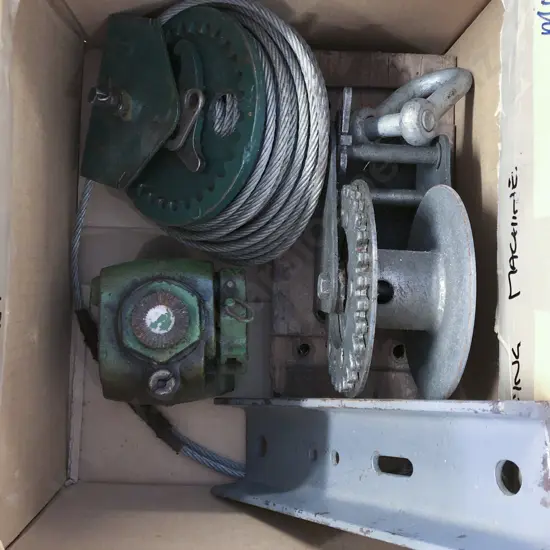 Box incl Vintage Winch Parts etc