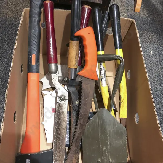 Box of Assorted Garden Tools etc