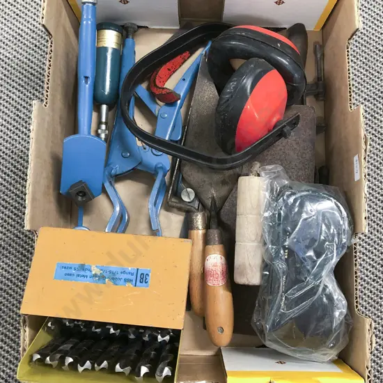 Box of Assorted Vintage Tools & Accessories